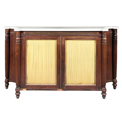 Lot 573 - Regency Brass Inlaid Rosewood Side Cabinet...