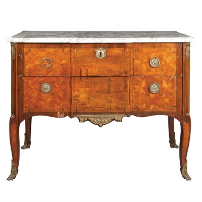 Lot 266 - Louis XV/XVI Gilt-Bronze Mounted Marquetry...