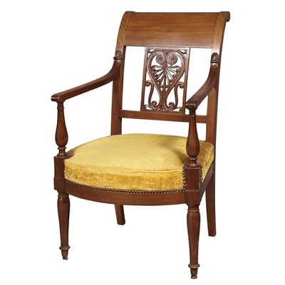 Lot 404 - Pair of Directoire Mahogany Fauteuils Early...