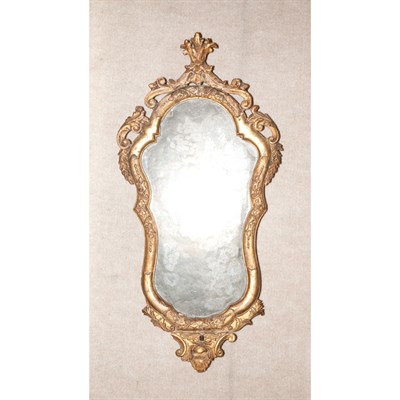 Lot 458 - Pair of Italian Rococo Gilt-Wood Mirrors Mid...