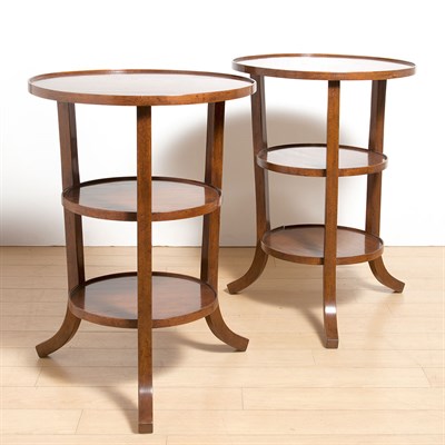Lot 252 - Pair of Mahogany Three Tier Side Tables Height...