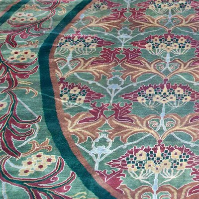 Lot 548 - Arts and Crafts Style Circular Carpet India,...