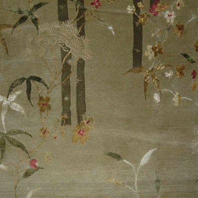 Lot 557 - Silk and Wool Tibetan Carpet Nepal,...