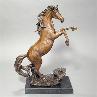 Lot 471 - Bronze Figure of a Rearing Horse Height 22...