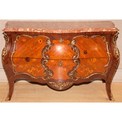 Lot 512 - Louis XV Style Marble Top Gilt-Bronze Mounted...