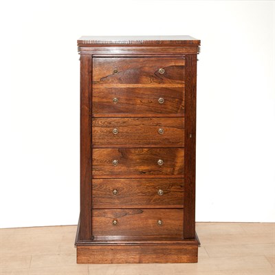 Lot 195 - Biedermeier Rosewood Secretary Lockside Chest...