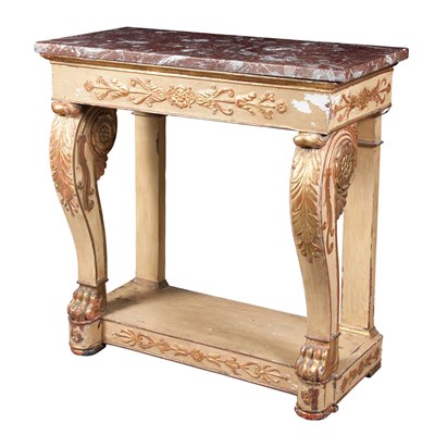 Lot 283 - Empire Painted and Parcel Gilt Console First...