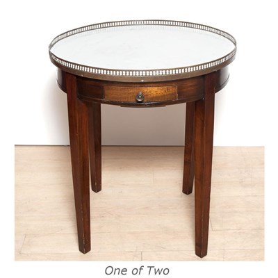 Lot 380 - Associated Pair of Marble Top Mahogany...