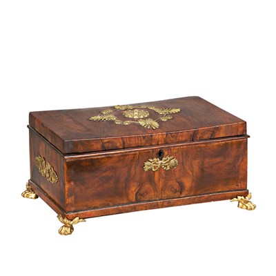 Lot 424 - Empire Style Gilt-Metal Mounted Walnut Box...