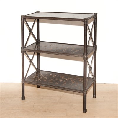 Lot 198 - Regency Style Painted Metal Three-Tier Metal...