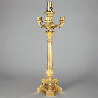 Lot 507 - Louis XV Style Gilt-Bronze Lamp Height 20 1/2...
