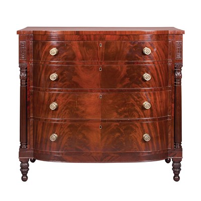 Lot 162 - Classical Mahogany Bowfront Chest of Drawers...