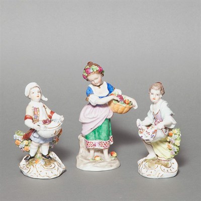 Lot 289 - Group of Eight German Porcelain Figures; And a...