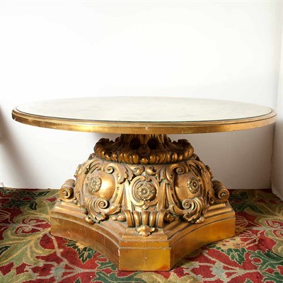 Lot 198 - Decalcomania Butterfly Decorated Gilt-Wood Low...