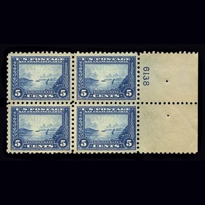 Lot 50 - United States 1914-15 Pan-Pacific, 5c Blue, Perforated 10 Scott #403