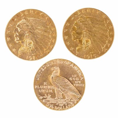 Lot 196 - United States Eight $2 1/2 Indians