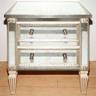 Lot 423 - Louis XVI Style Mirrored Petite Commode Height...