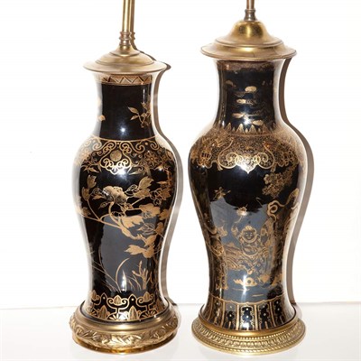 Lot 492 - Associated Pair of Chinese Gilt Decorated...
