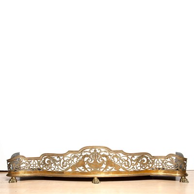 Lot 176 - George III Style Brass Fire Fender Length 54...