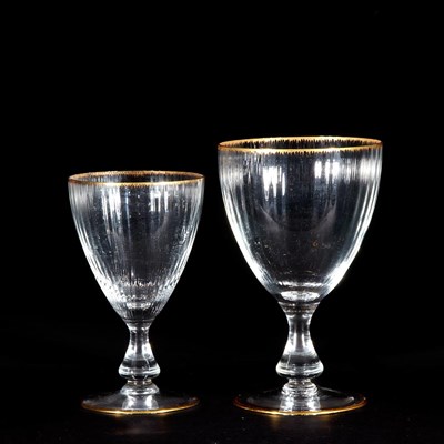 Lot 271 - Set of Twenty-One Gilt Rim Glass Goblets