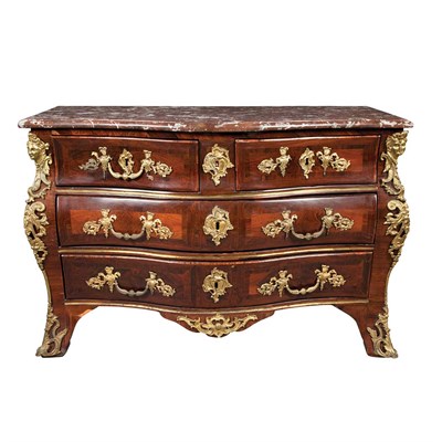 Lot 248 - Regence Gilt-Bronze Mounted Brass Inlaid...