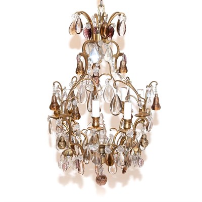 Lot 443 - Louis XV Style Gilt-Metal and Glass Six-Light...