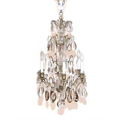 Lot 442 - Louis XV Style Gilt-Metal and Glass Six-Light...