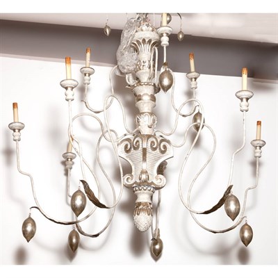 Lot 443 - Neoclassical Style Painted and Silvered Wood...