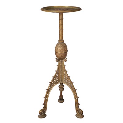 Lot 403 - Aesthetic Movement Gilt-Bronze Pedestal Table...