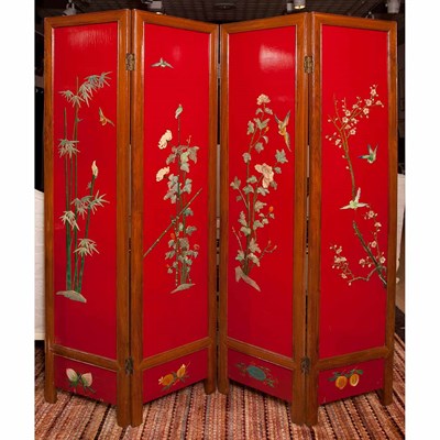 Lot 156 - Asian Hardstone Mounted Painted and Stained...