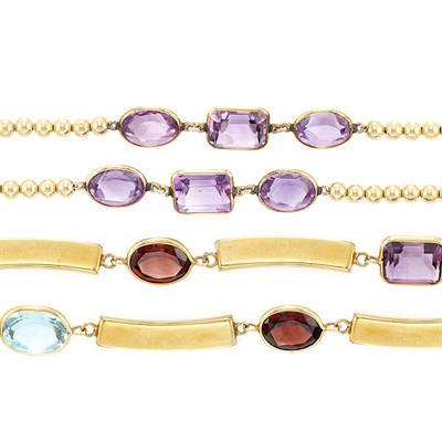 Lot 47 - Two Gold and Gem-Set Necklaces