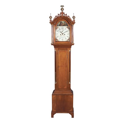 Lot 131 - Federal Inlaid Mahogany Tall Case Clock Aaron...