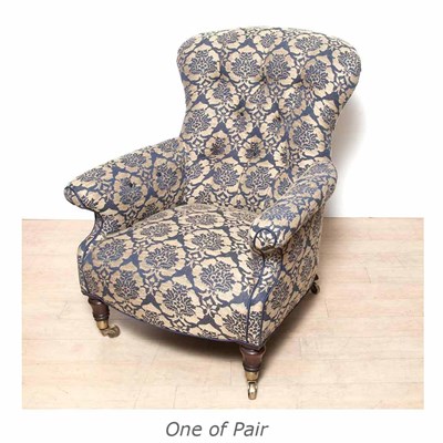Lot 120 - Pair of Tufted Upholstered Club Chairs