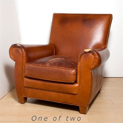 Lot 150 - Two Leather Upholstered Armchairs