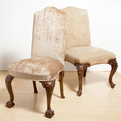 Lot 325 - Two Similar George III Style Mahogany Side Chairs