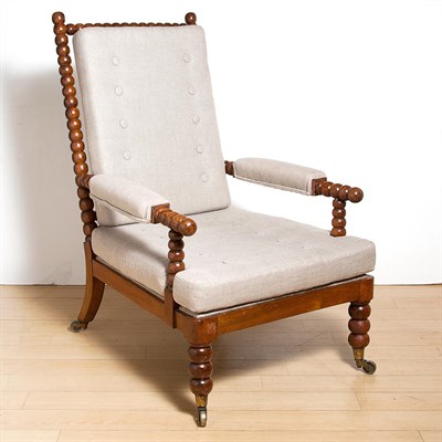 Lot 212 - Victorian Turned Wood Deck Chair