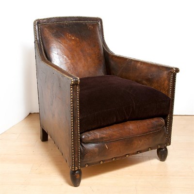 Lot 177 - Leather Upholstered Club Chair