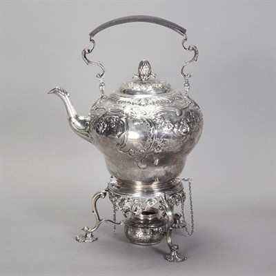 Lot 346 - George II Silver Kettle on an Associated Stand...