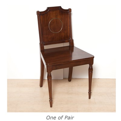 Lot 486 - Pair of William IV Style Mahogany Hall Chairs