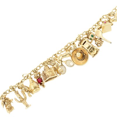 Lot 601 - Gold Charm Bracelet