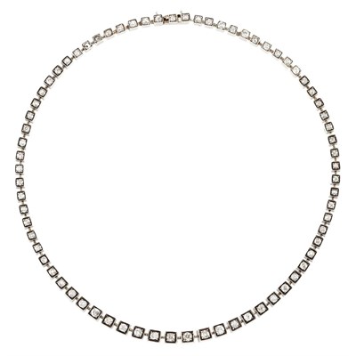 Lot 202 - Antique Silver, Gold and Diamond Necklace