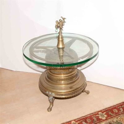 Lot 132 - Brass and Glass Low Table Height 32 inches,...