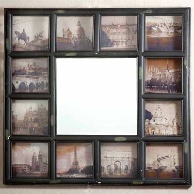 Lot 160 - Photo on Glass Framed Mirror Height 40 inches,...