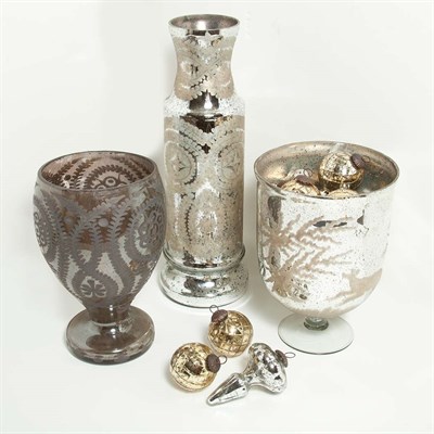 Lot 210 - Group of Nine Mercury Glass Table Articles...