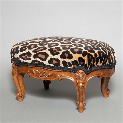 Lot 258 - Pair of Louis XV Style Walnut Footstools...