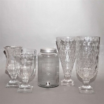 Lot 303 - Group of Five Glass Table Articles Height of...