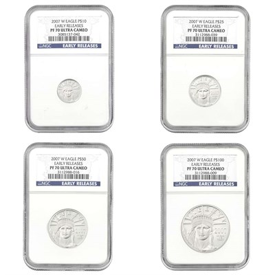 Lot 236 - United States Platinum Eagle Set of Four