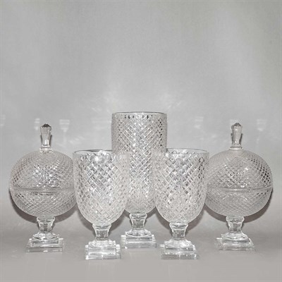 Lot 304 - Group of Five Glass Table Articles Height of...