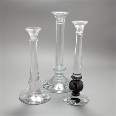 Lot 320 - Four Pairs of Glass Candlesticks Height of...