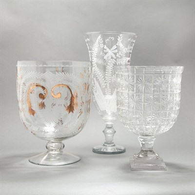 Lot 360 - Group of Five Glass Vases Height of tallest 18...